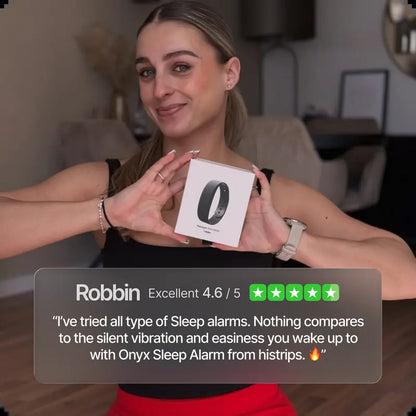 Onyx Silent Vibration Wrist-Worn Device - Alarm for Waking Up, Partner-Disturbance-Free for Heavy Sleepers, 2 Intensity Levels, up to 3 Alarms, 14+ Day Rechargeable Battery, Cool Gadgets for Adults, Gifts for Him, Gifts for Adults