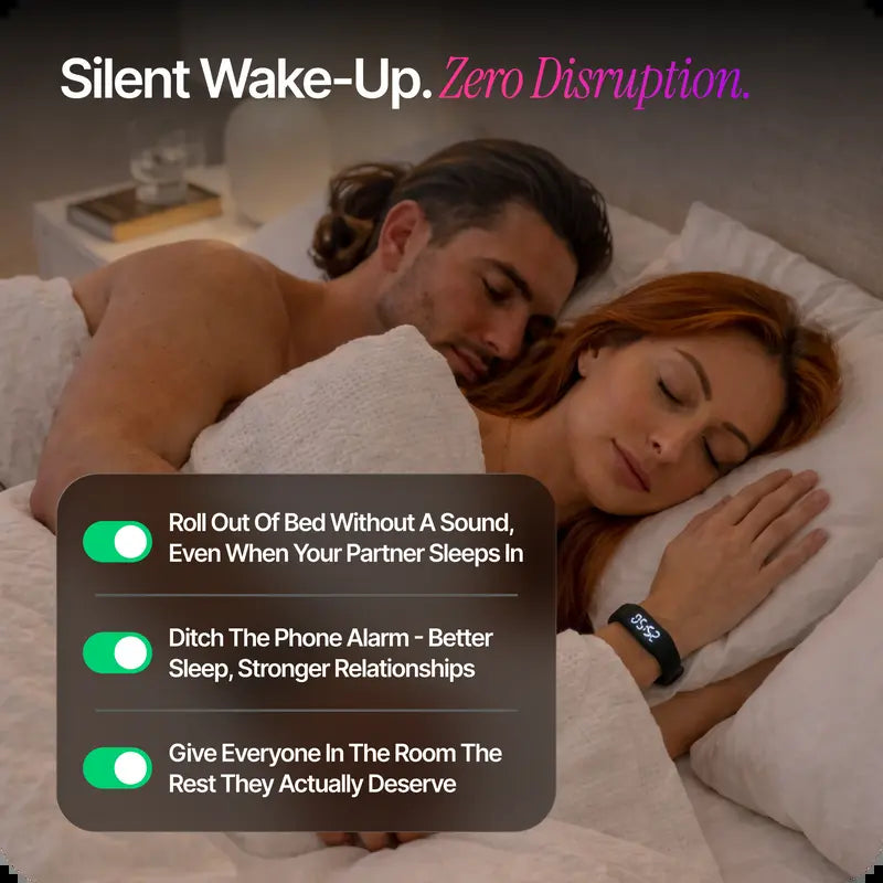 Onyx Silent Vibration Wrist-Worn Device - Alarm for Waking Up, Partner-Disturbance-Free for Heavy Sleepers, 2 Intensity Levels, up to 3 Alarms, 14+ Day Rechargeable Battery, Cool Gadgets for Adults, Gifts for Him, Gifts for Adults