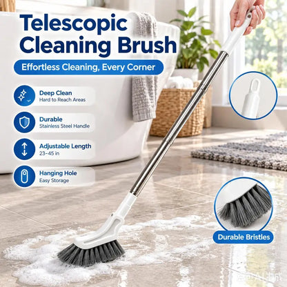 Telescopic Long Handle Crevice Cleaning Brush, Narrow Gap Cleaner for Bathroom, Toilet, Floors, Windows & Hard-To-Reach Spaces