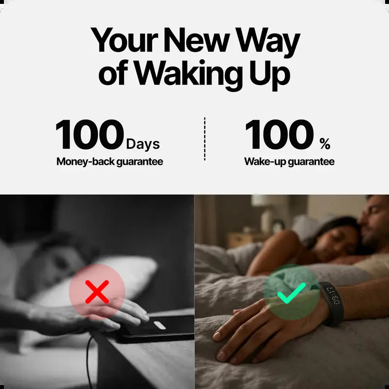 Onyx Silent Vibration Wrist-Worn Device - Alarm for Waking Up, Partner-Disturbance-Free for Heavy Sleepers, 2 Intensity Levels, up to 3 Alarms, 14+ Day Rechargeable Battery, Cool Gadgets for Adults, Gifts for Him, Gifts for Adults