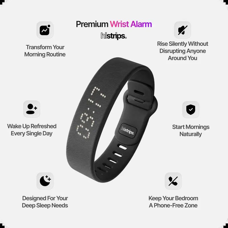 Onyx Silent Vibration Wrist-Worn Device - Alarm for Waking Up, Partner-Disturbance-Free for Heavy Sleepers, 2 Intensity Levels, up to 3 Alarms, 14+ Day Rechargeable Battery, Cool Gadgets for Adults, Gifts for Him, Gifts for Adults