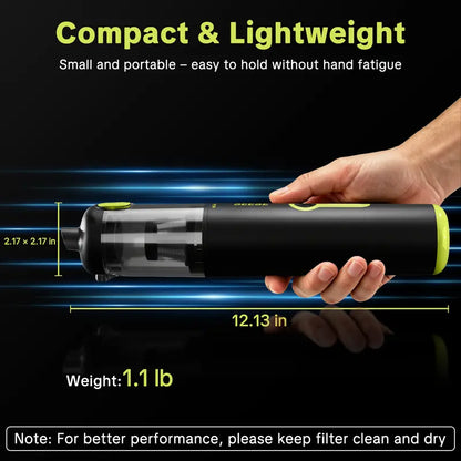 SEESE Car Vacuum Portable Cordless, 20000Pa 2 in 1 Vacuum Cleaner&Air Duster, 100W Brushless Motor Handheld Vacuum Cordless with 6000Mah Battery, Multi-Nozzles for Car, Home, Office, Pet Toolupgrade