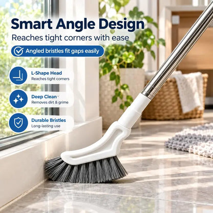 Telescopic Long Handle Crevice Cleaning Brush, Narrow Gap Cleaner for Bathroom, Toilet, Floors, Windows & Hard-To-Reach Spaces